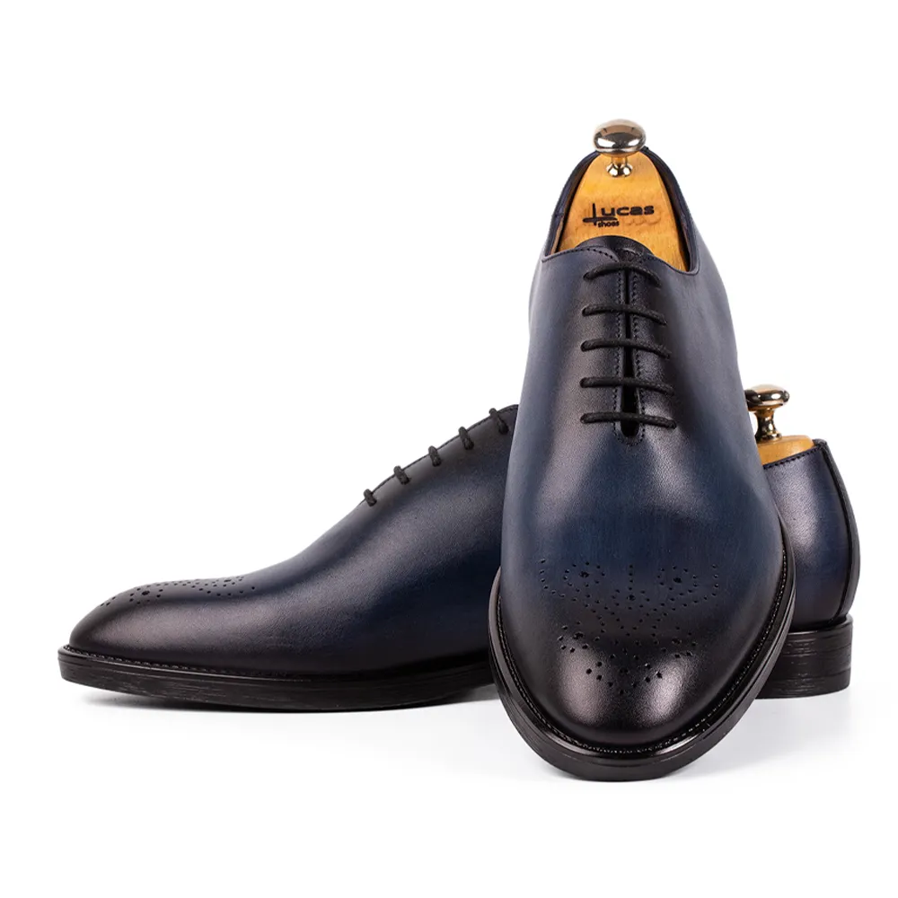 Lucas Shoes Elegant 900 pantofi albastru piele naturala