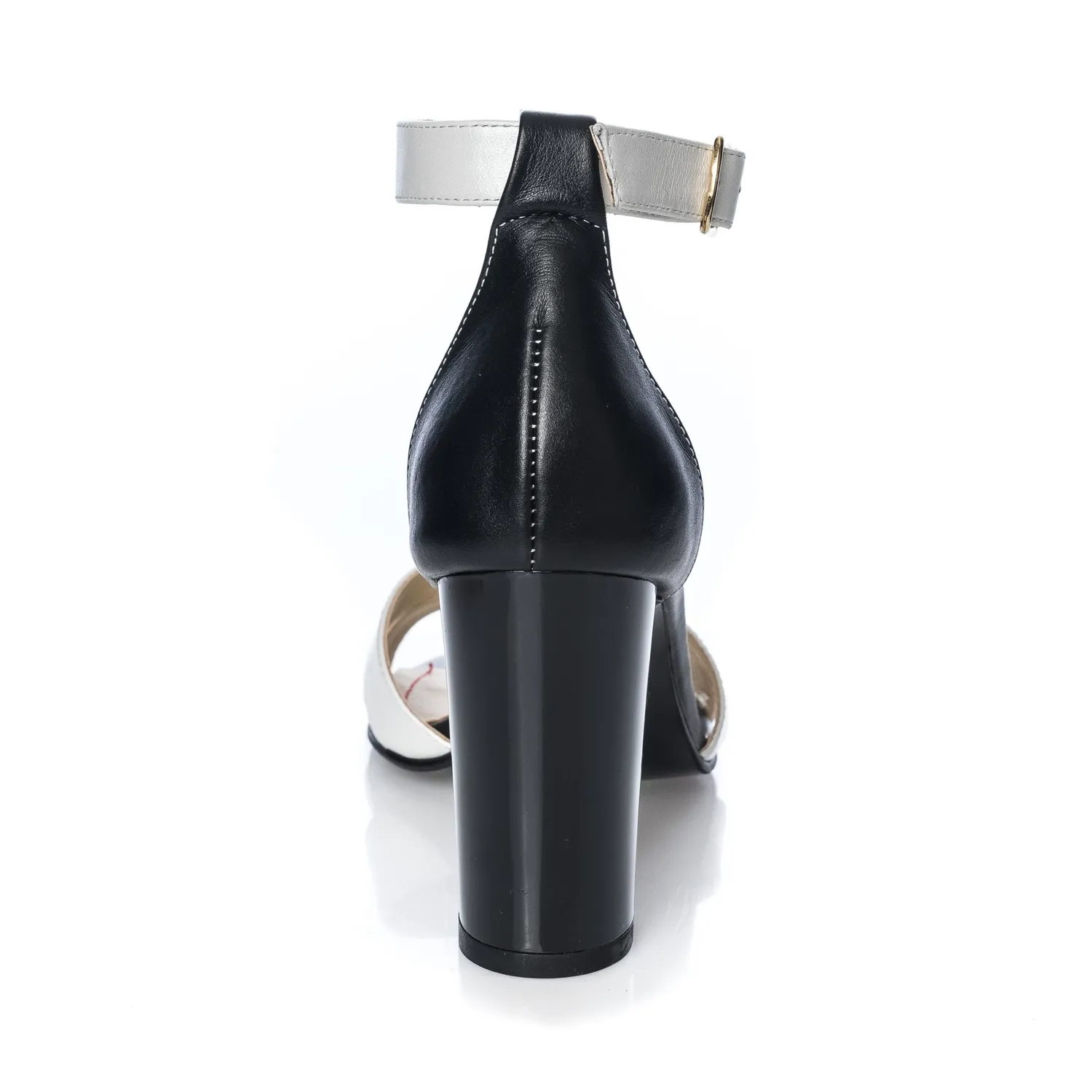 Catinca Shoes S4 AN sandale dama alb-negru piele