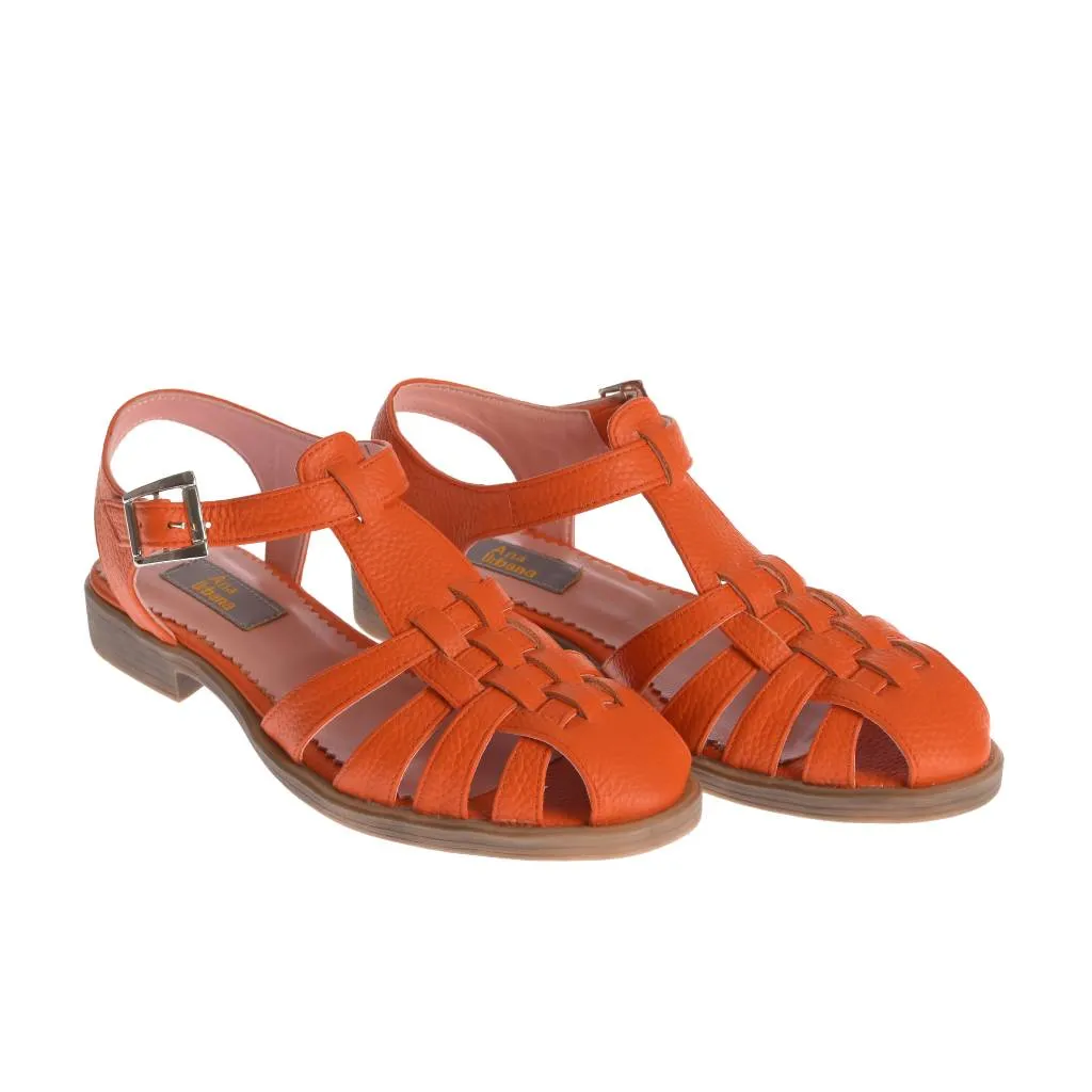 Ana Urbana Shoes New Orleans sandale portocalii piele