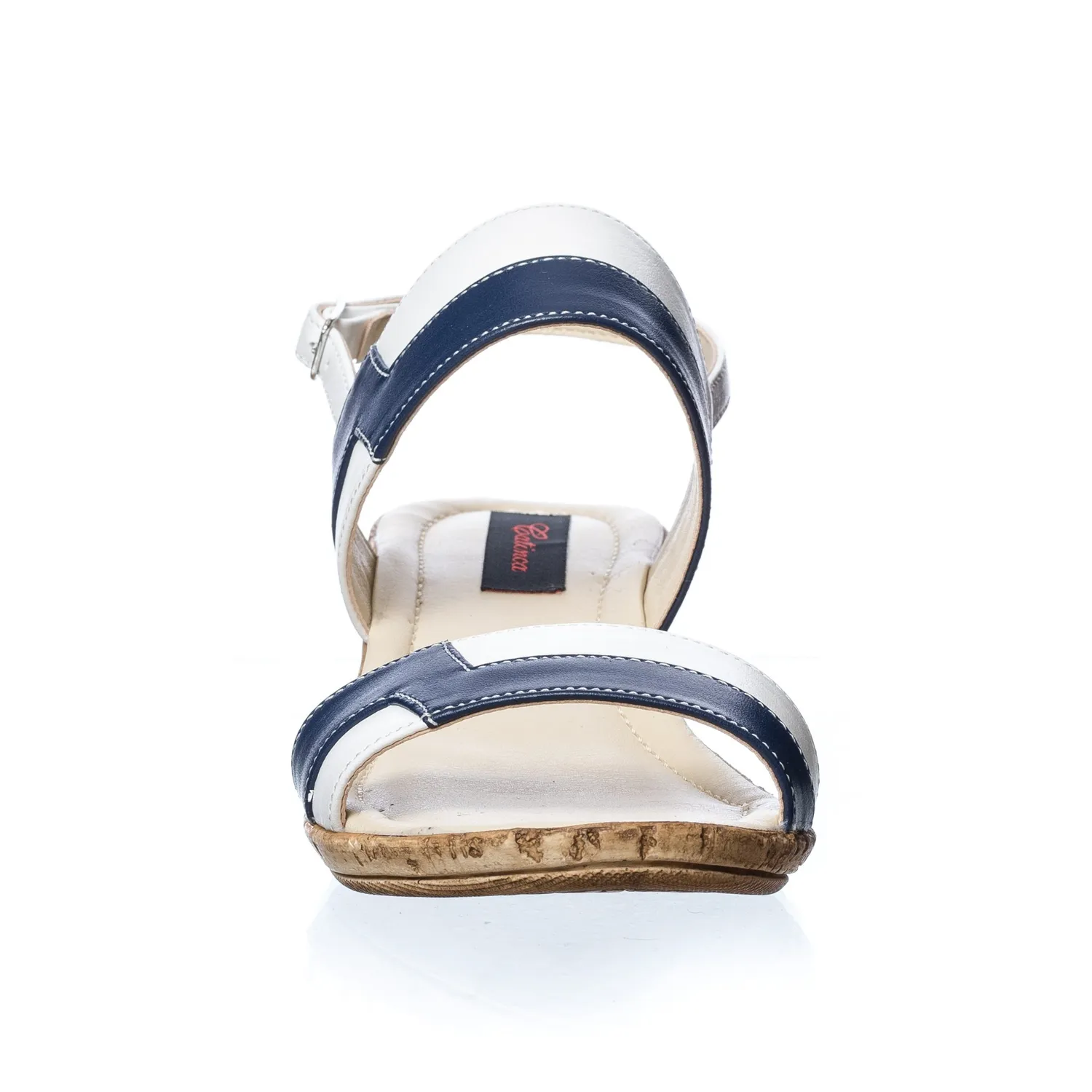 Catinca Shoes E8 AB sandale piele alb bleu