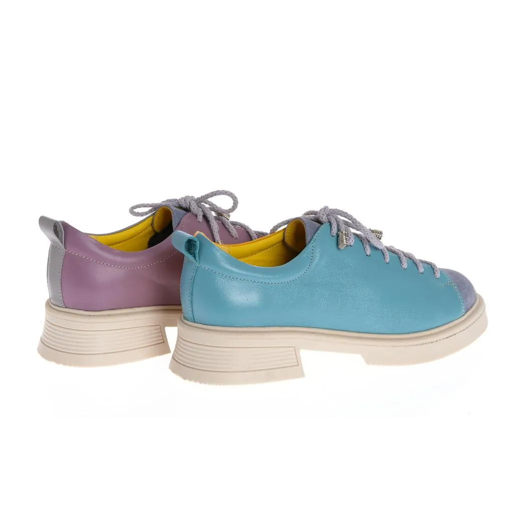 Ana Urbana Shoes Boston pantofi albastru-galben piele