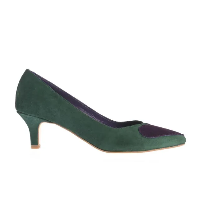Ana Urbana Mihaela pantofi verde-mov toc 4 cm