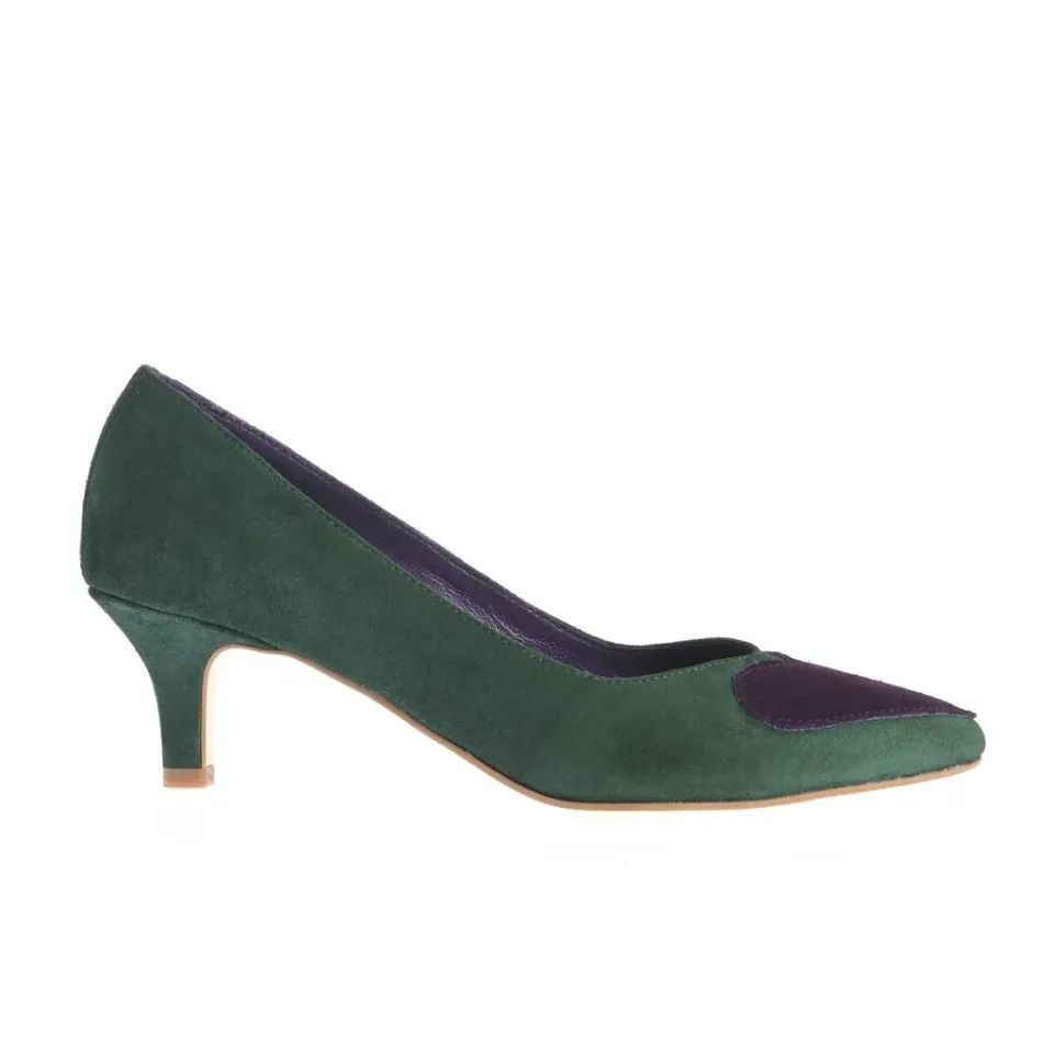 Ana Urbana Mihaela pantofi verde-mov toc 4 cm