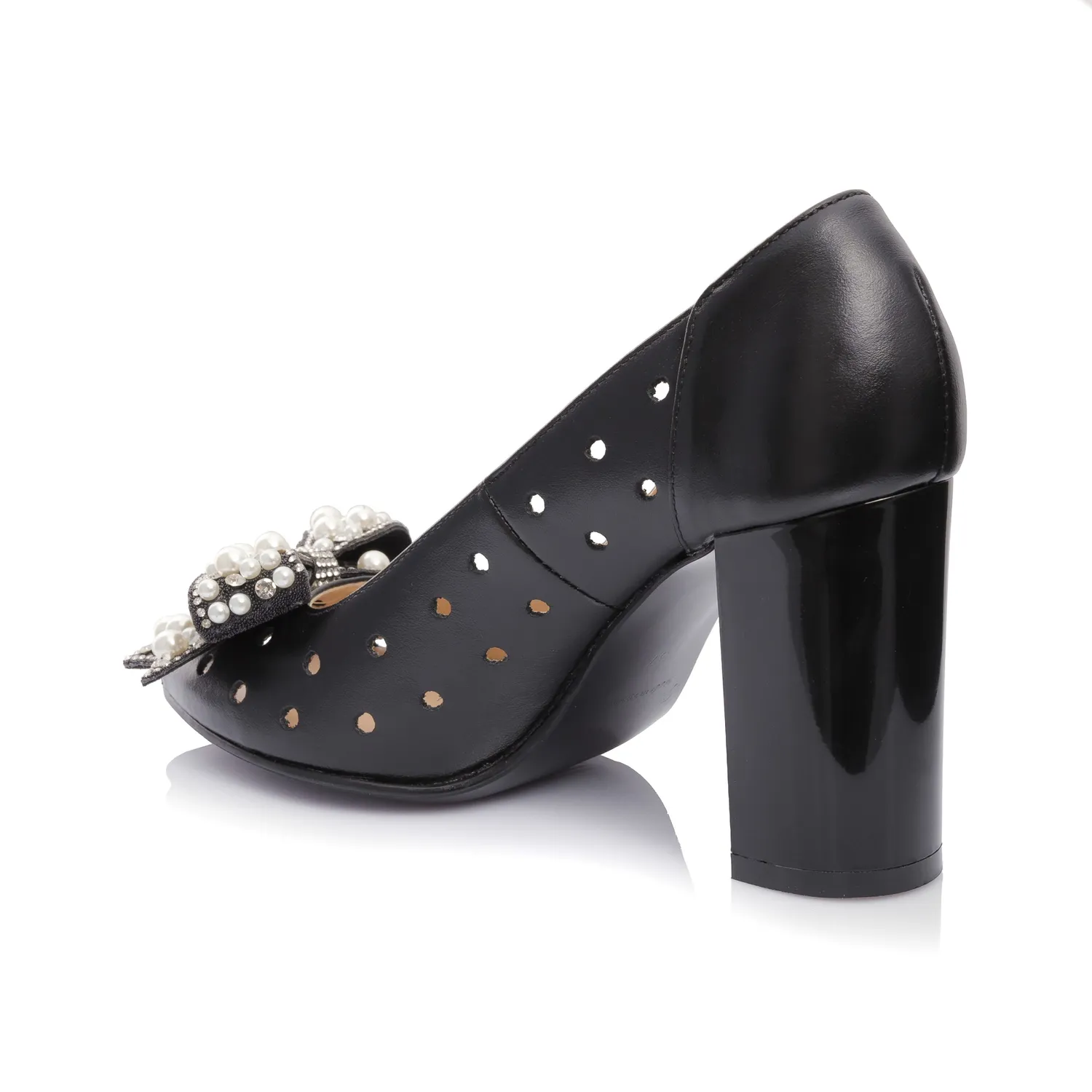 Catinca Shoes F23M NE sandale dama negre piele naturala