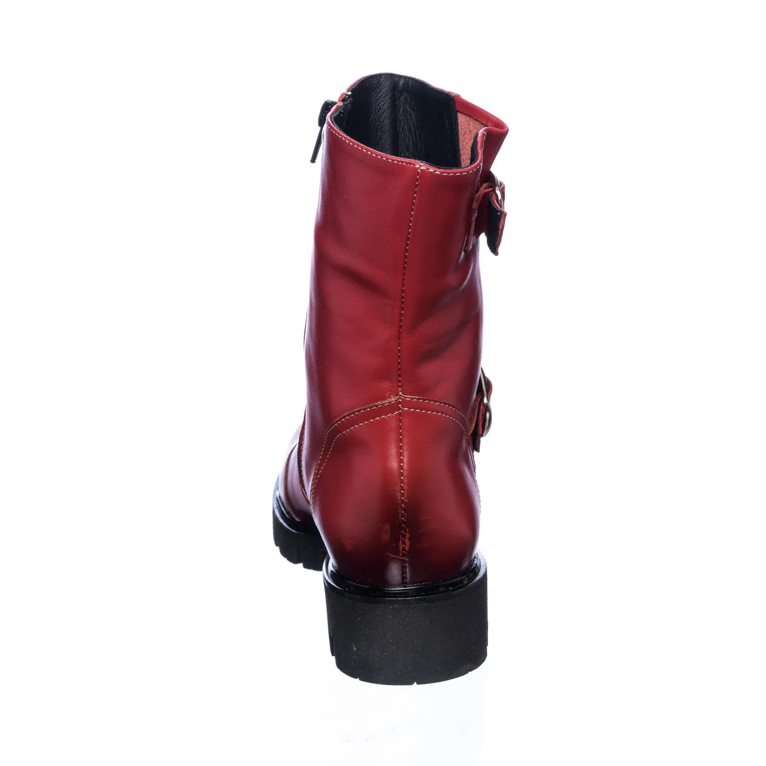 Catinca Shoes BC5 RP bocanci piele rosu perie