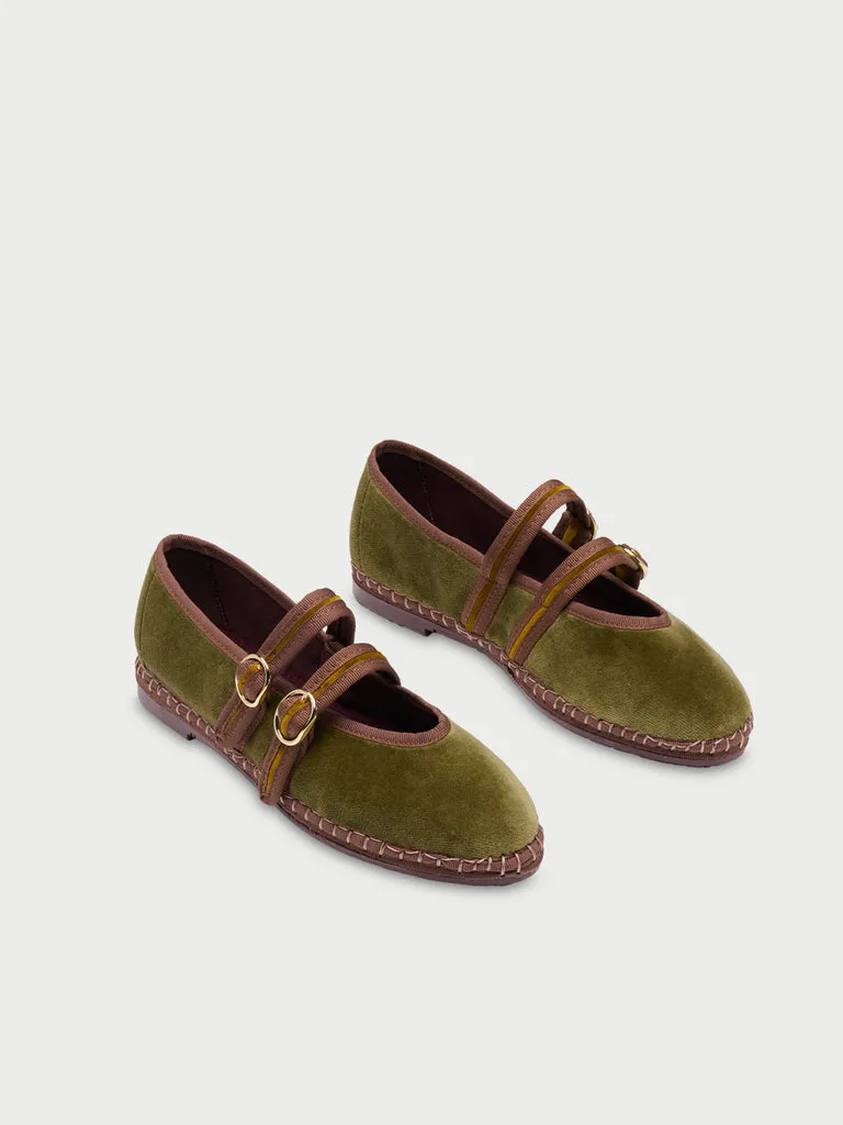 Flagelus Claire Mustard pantofi mustar catifea