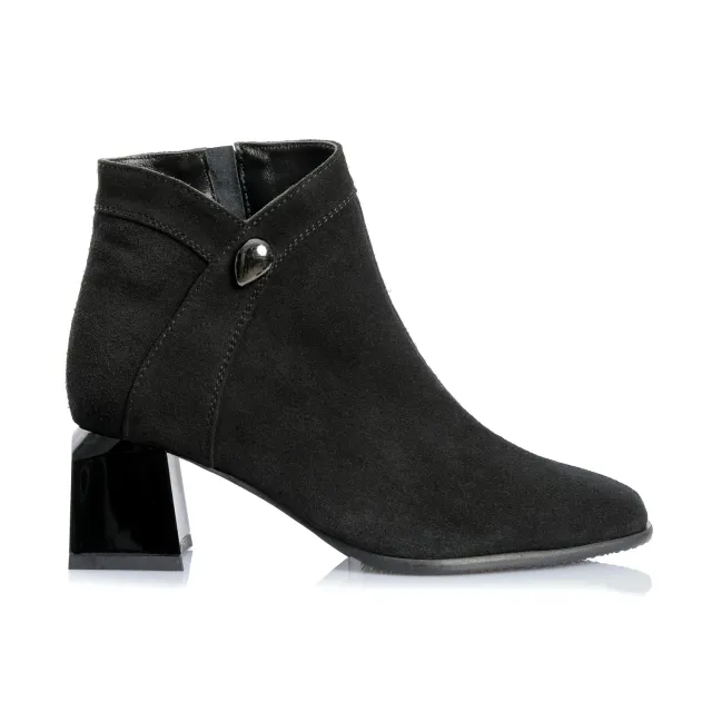 Catinca Shoes G442 NA ghete dama piele negru antilopa