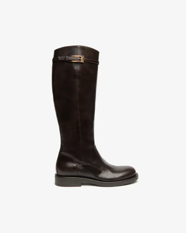 NeroGiardini cizme piele dama toc 3 cm catarama