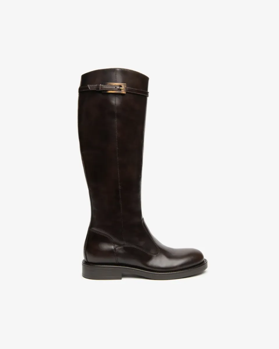 NeroGiardini cizme piele dama toc 3 cm catarama