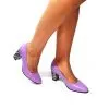 Catinca Shoes R7 LT pantofi piele naturala lila triunghiuri
