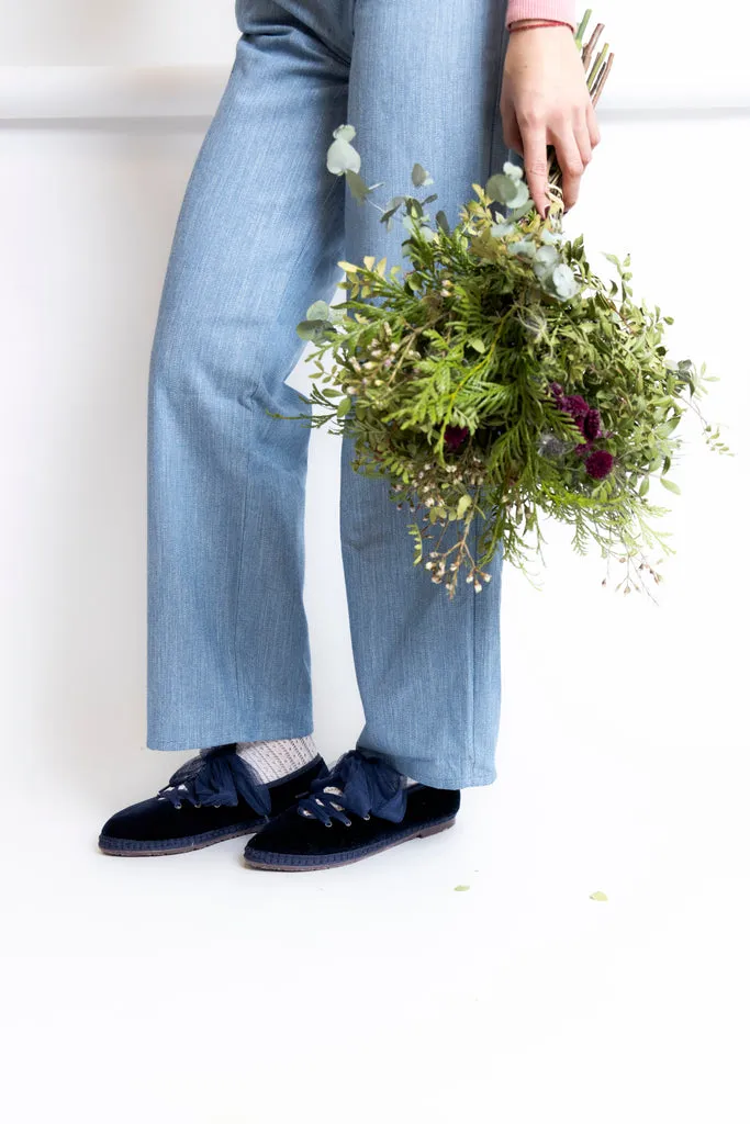 Flagelus Ginevra Navy papuci albastru velur