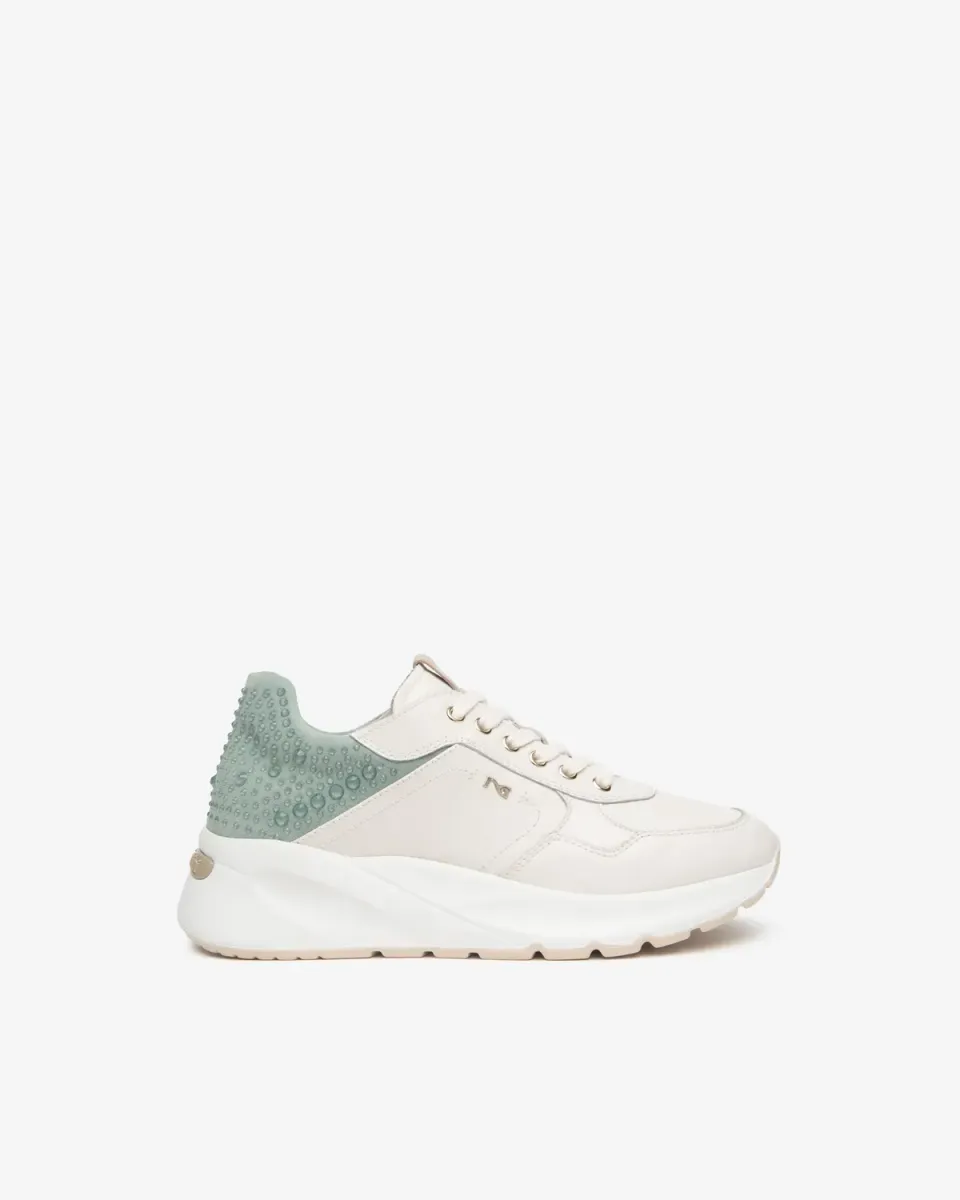 Sneakers damă NeroGiardini piele și piele întoarsă primăvară-vară