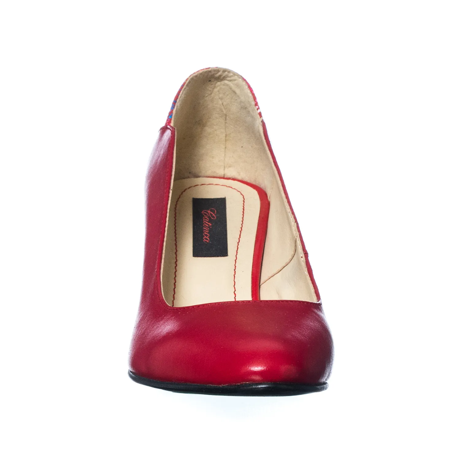 Catinca Shoes R9 RTM pantofi dama piele rosie toc mozaic