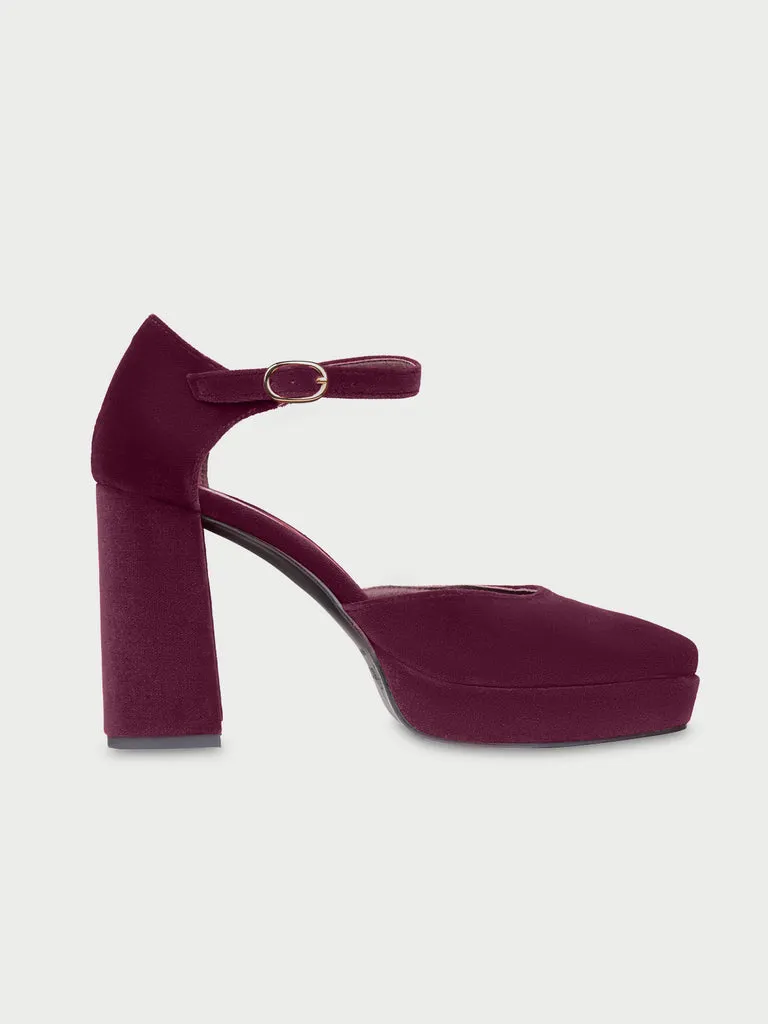 Flagelus Flamenco Garnet pantofi toc catifea 9 cm