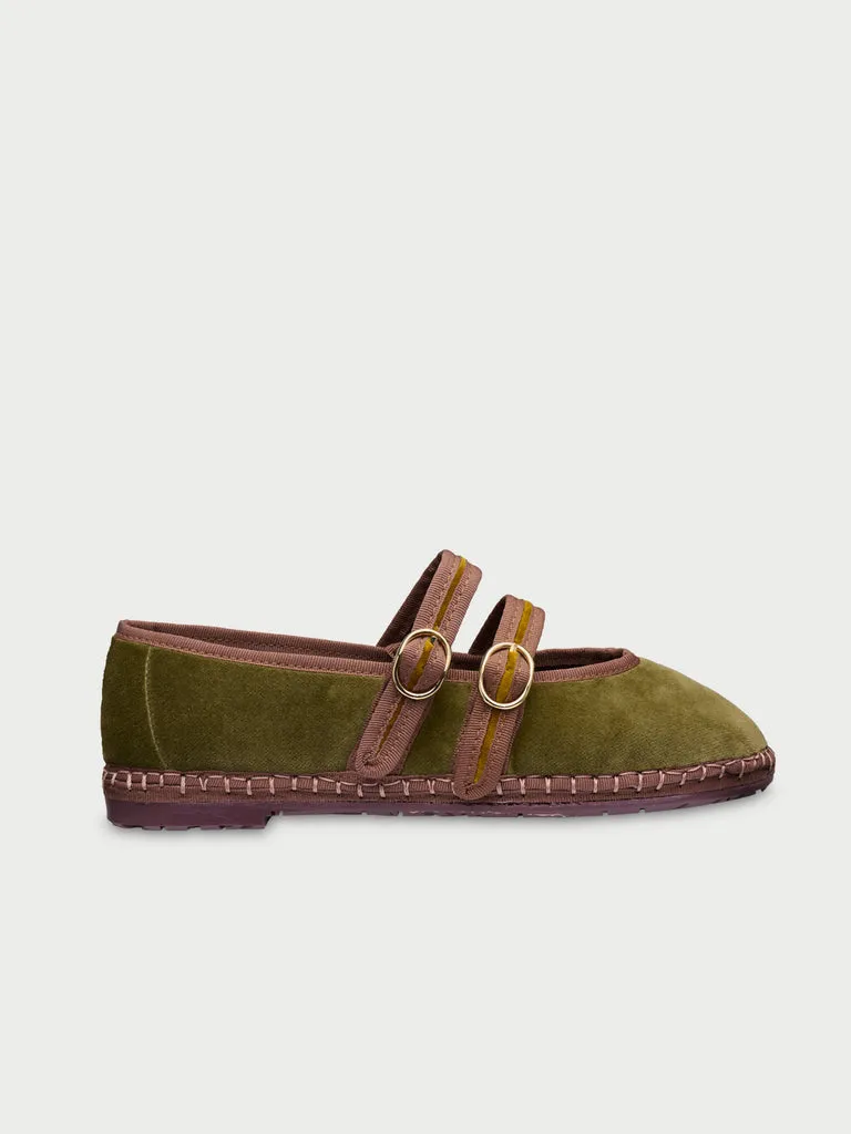 Flagelus Claire Mustard pantofi mustar catifea