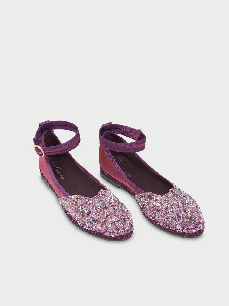 Flagelus Courts Mule Cristal Garnet balerini matase
