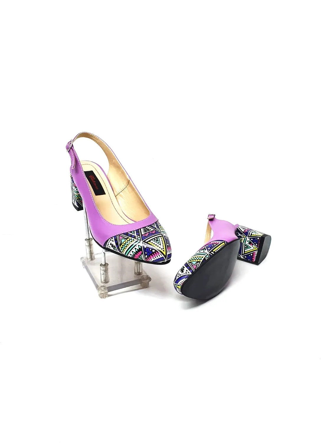Catinca Shoes A55 LT sandale damă piele lila triunghiuri