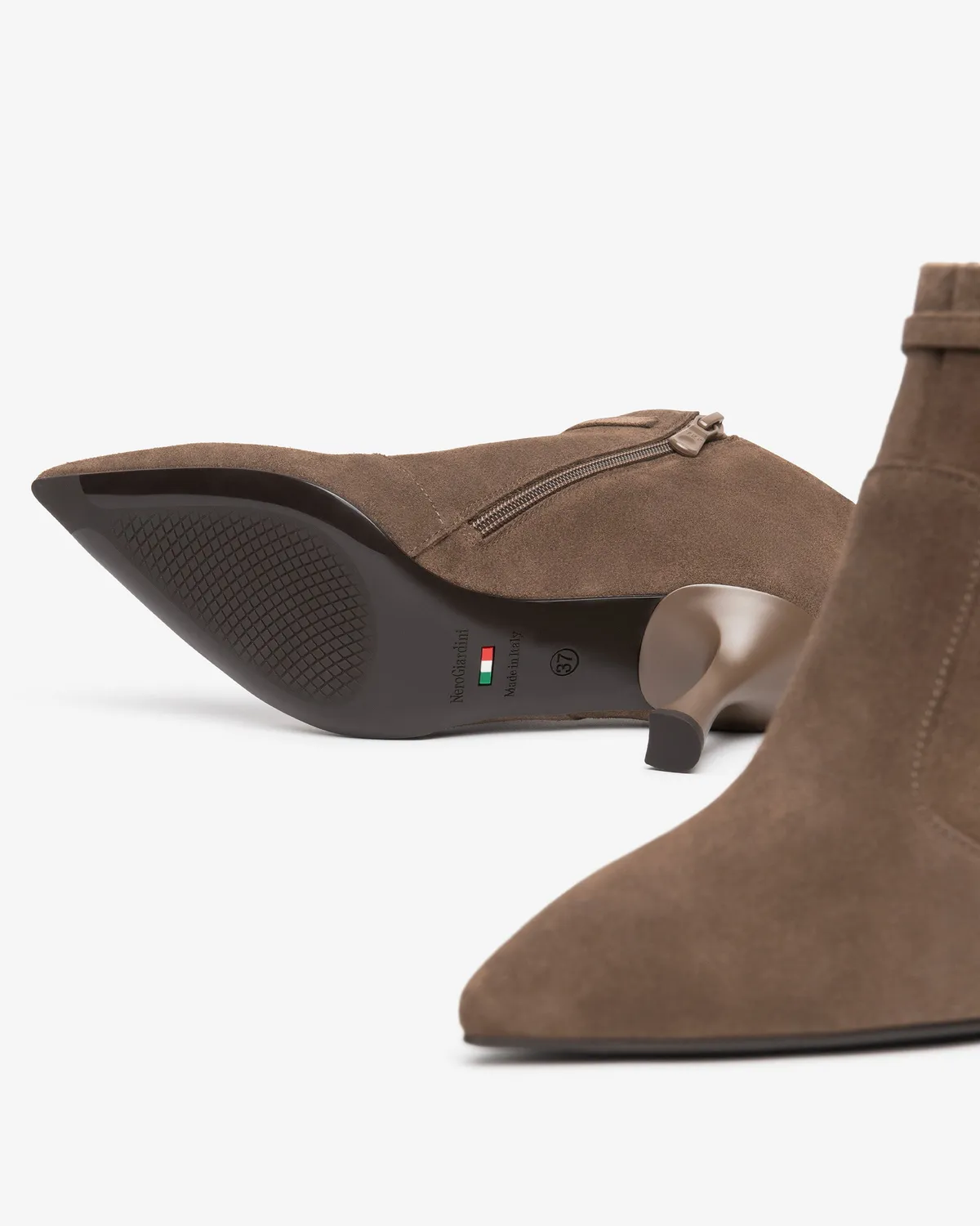 NeroGiardini botine piele intoarsa toc 7,5 cm dama