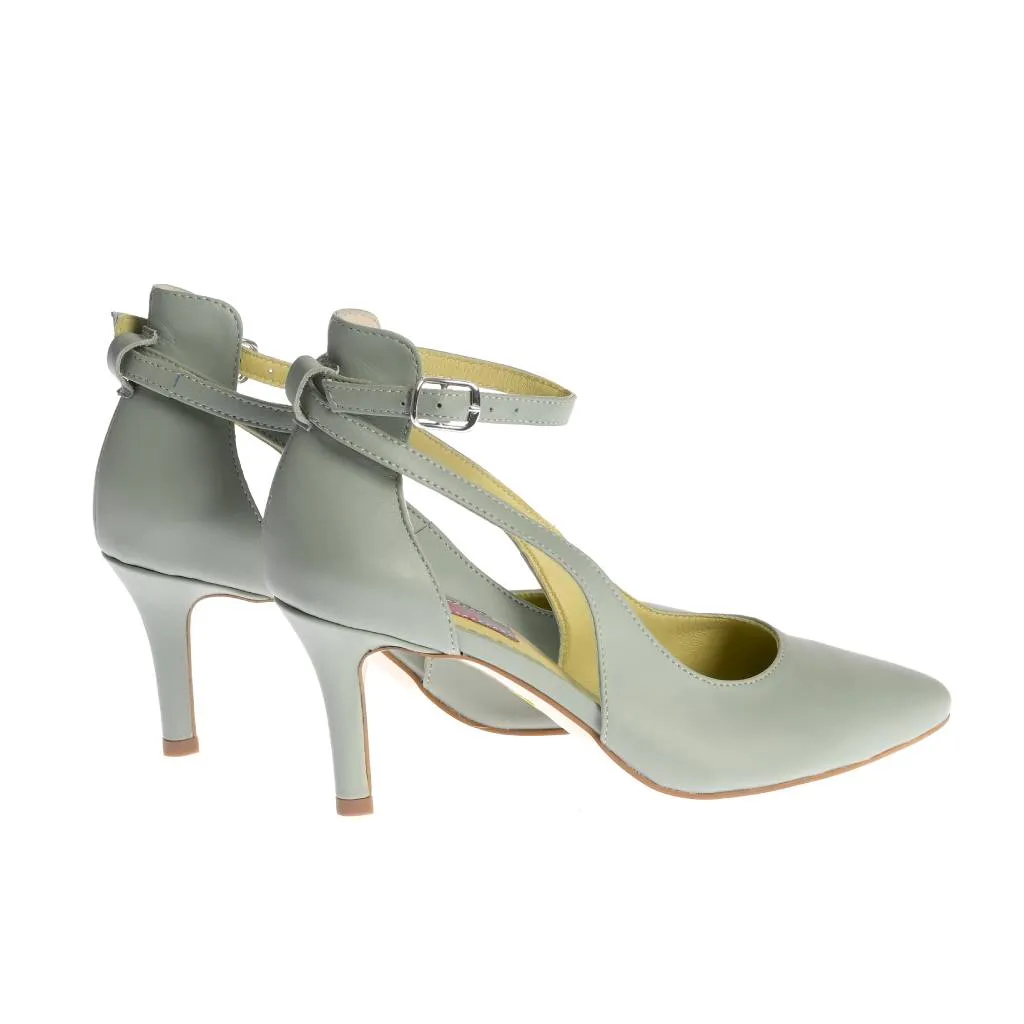 Ana Urbana Shoes Roma pantofi verde menta toc stiletto