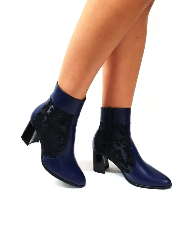 Catinca Shoes GX32 BCN ghete dama piele bleumarin