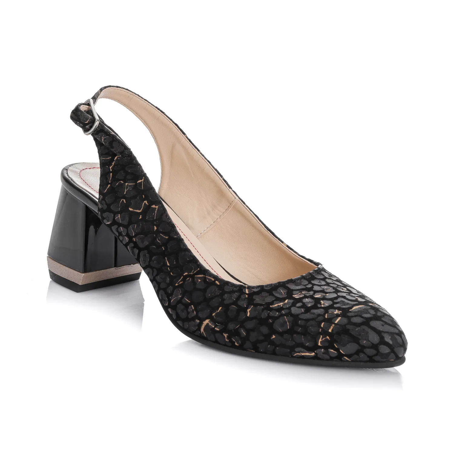 Catinca Shoes D20 NPFA sandale dama ponei fir auriu piele