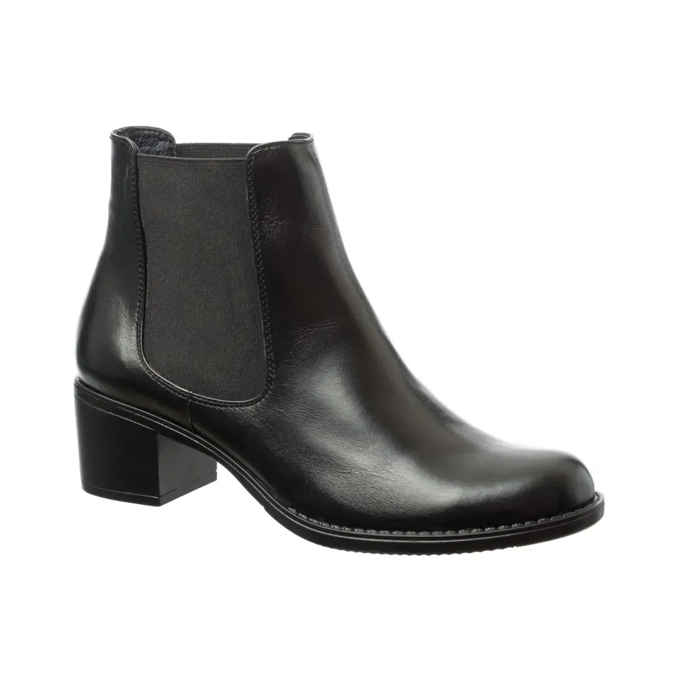 Catinca Shoes E01 NB botine dama piele naturala negru box