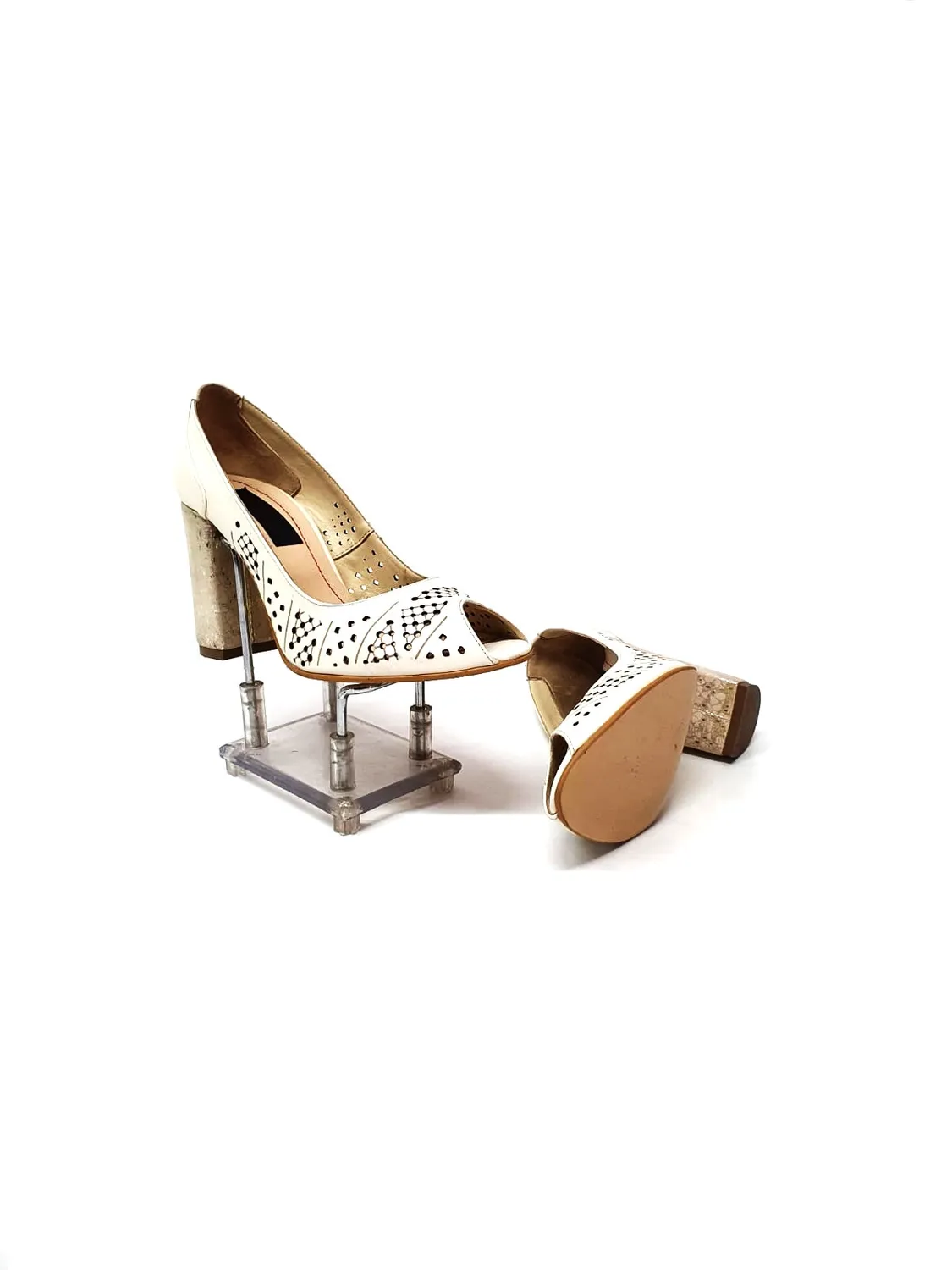 Catinca Shoes P26 pantofi dama piele naturala bej sidef