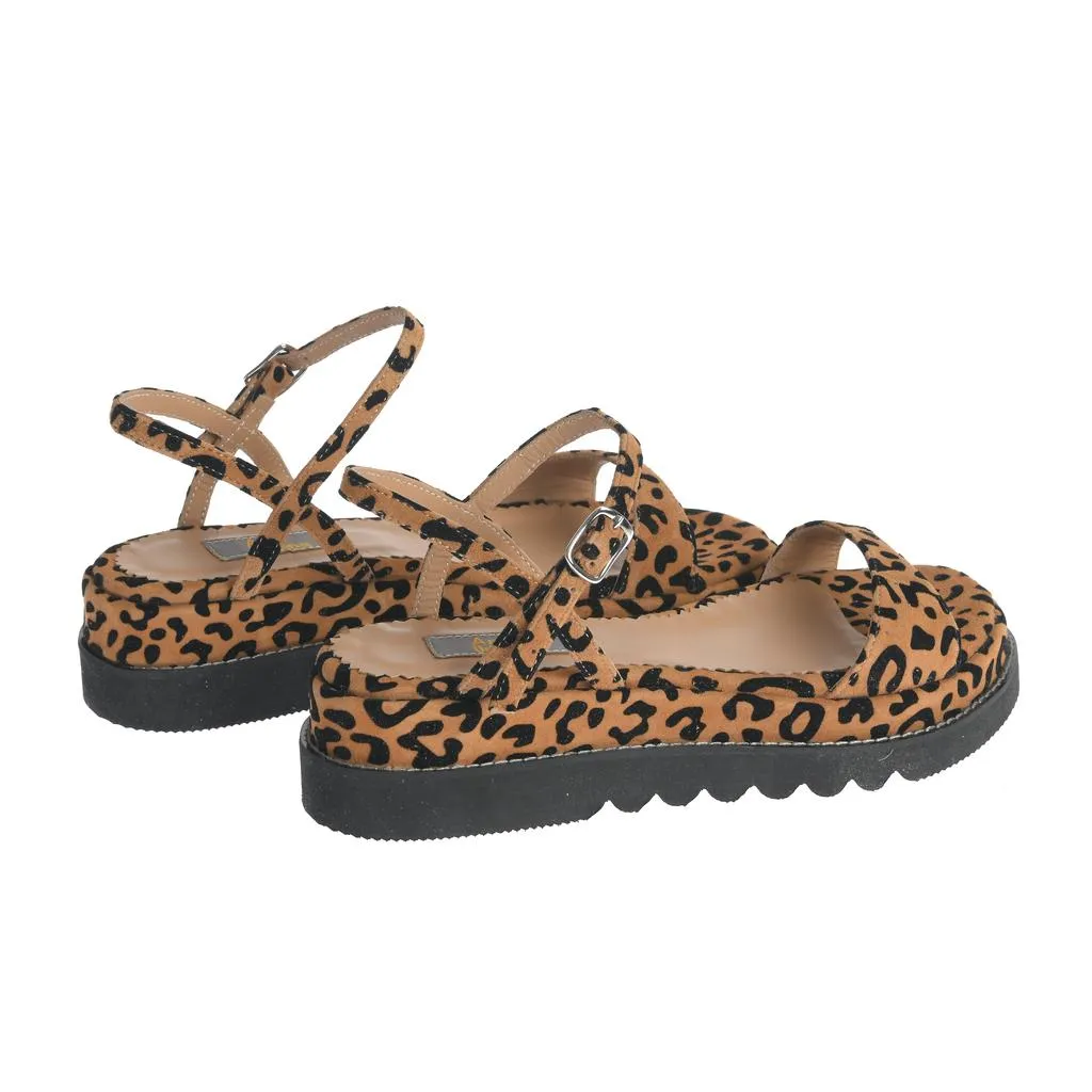 Ana Urbana Shoes Kansas sandale bej imprimeu leopard