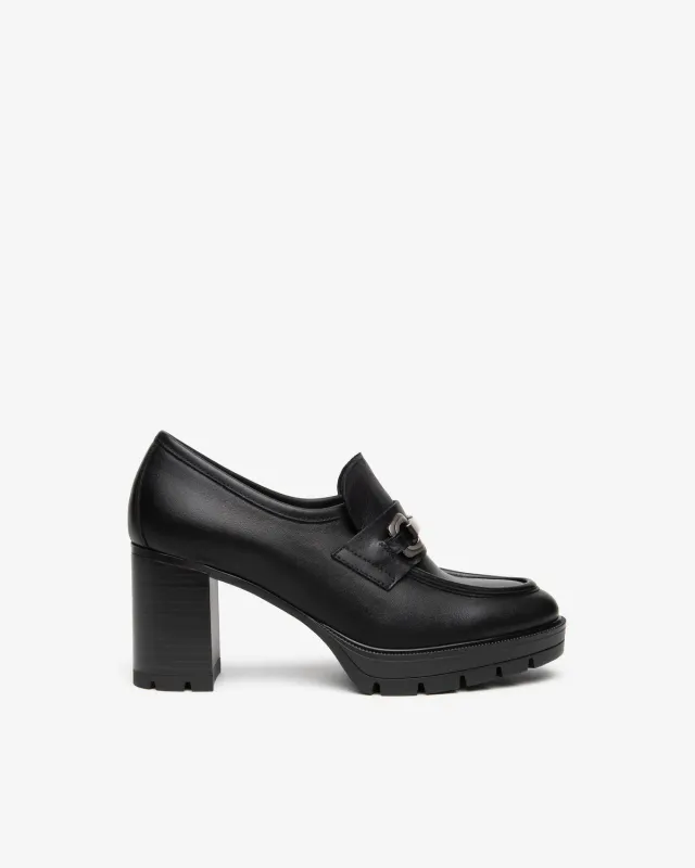 NeroGiardini mocasini damă piele cu toc 8 cm