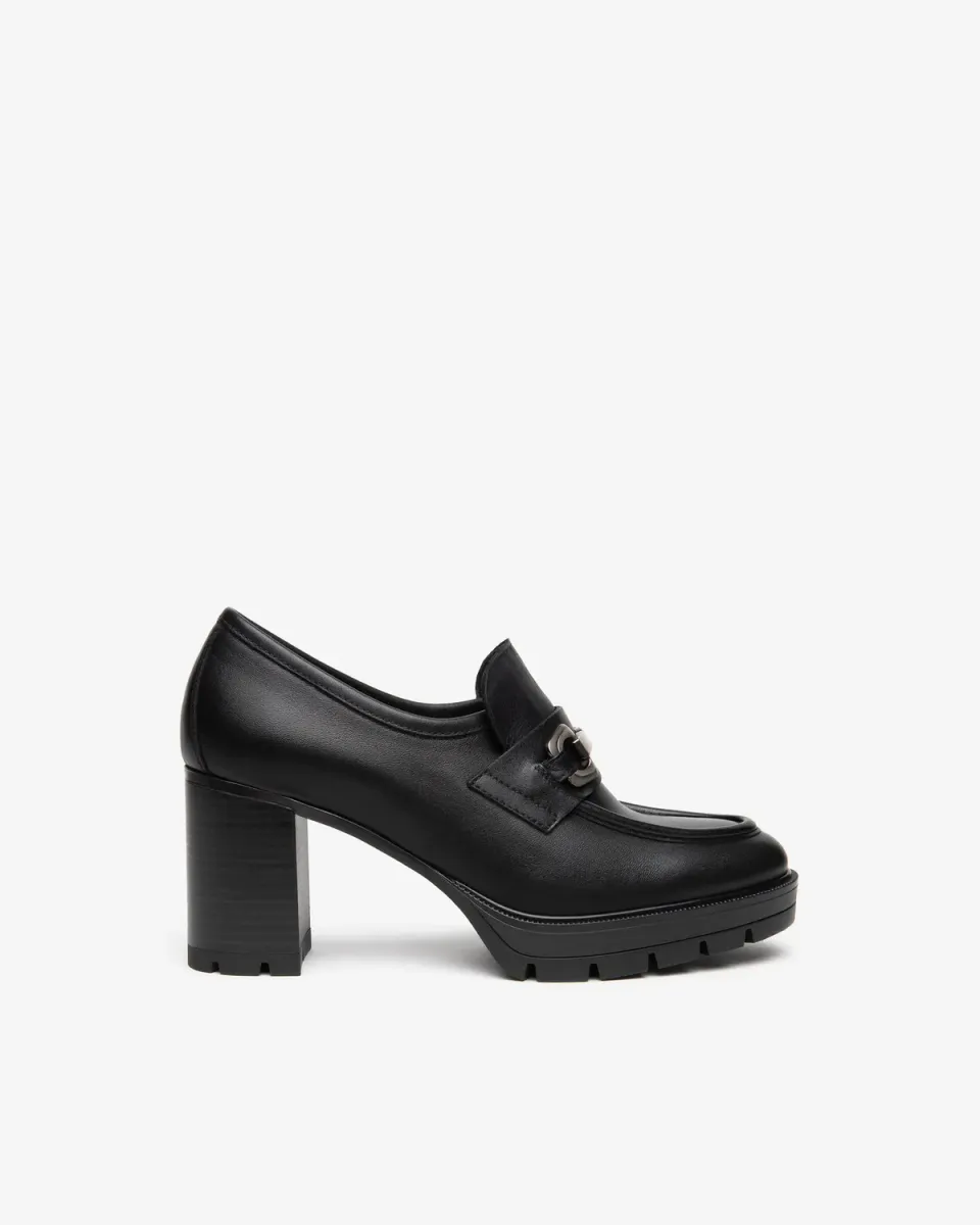 NeroGiardini mocasini damă piele cu toc 8 cm
