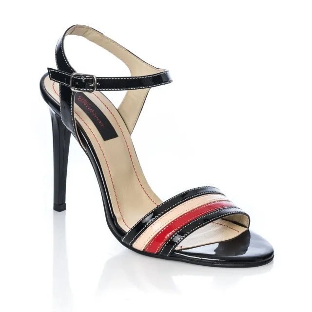 Catinca Shoes Negru Nude Rosu S5 NNRL sandale piele