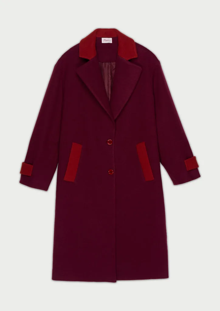 Flagelus The Duchess Coat palton bordo lana