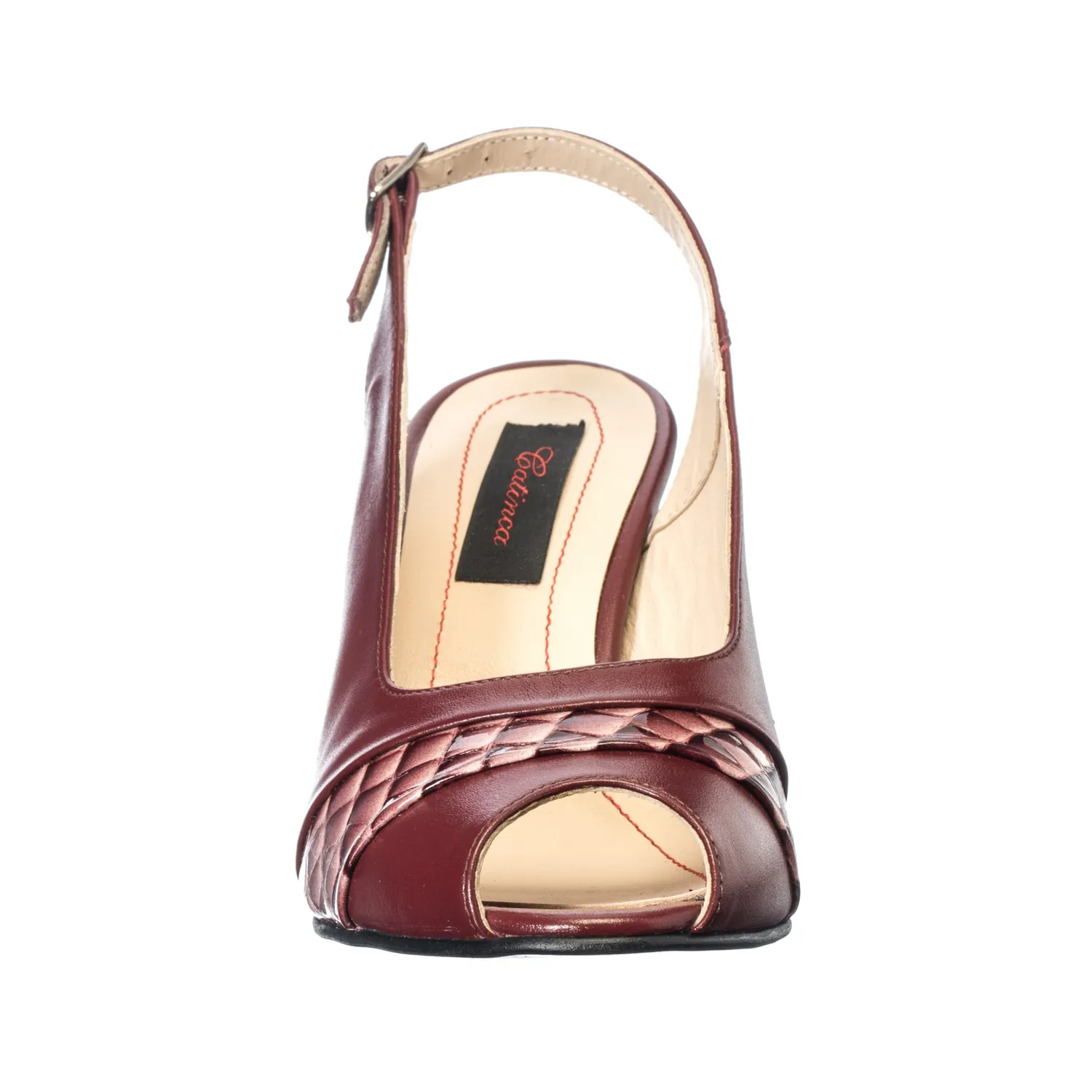 Catinca Shoes R9 BOC sandale dama piele bordo croco