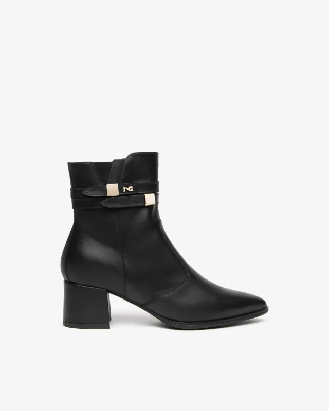 NeroGiardini botine piele dama toc 60 mm aurii