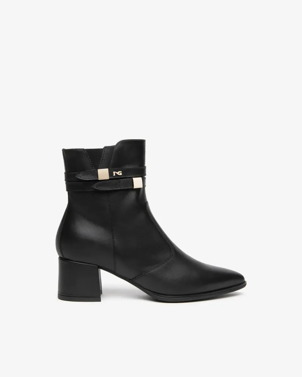 NeroGiardini botine piele dama toc 60 mm aurii