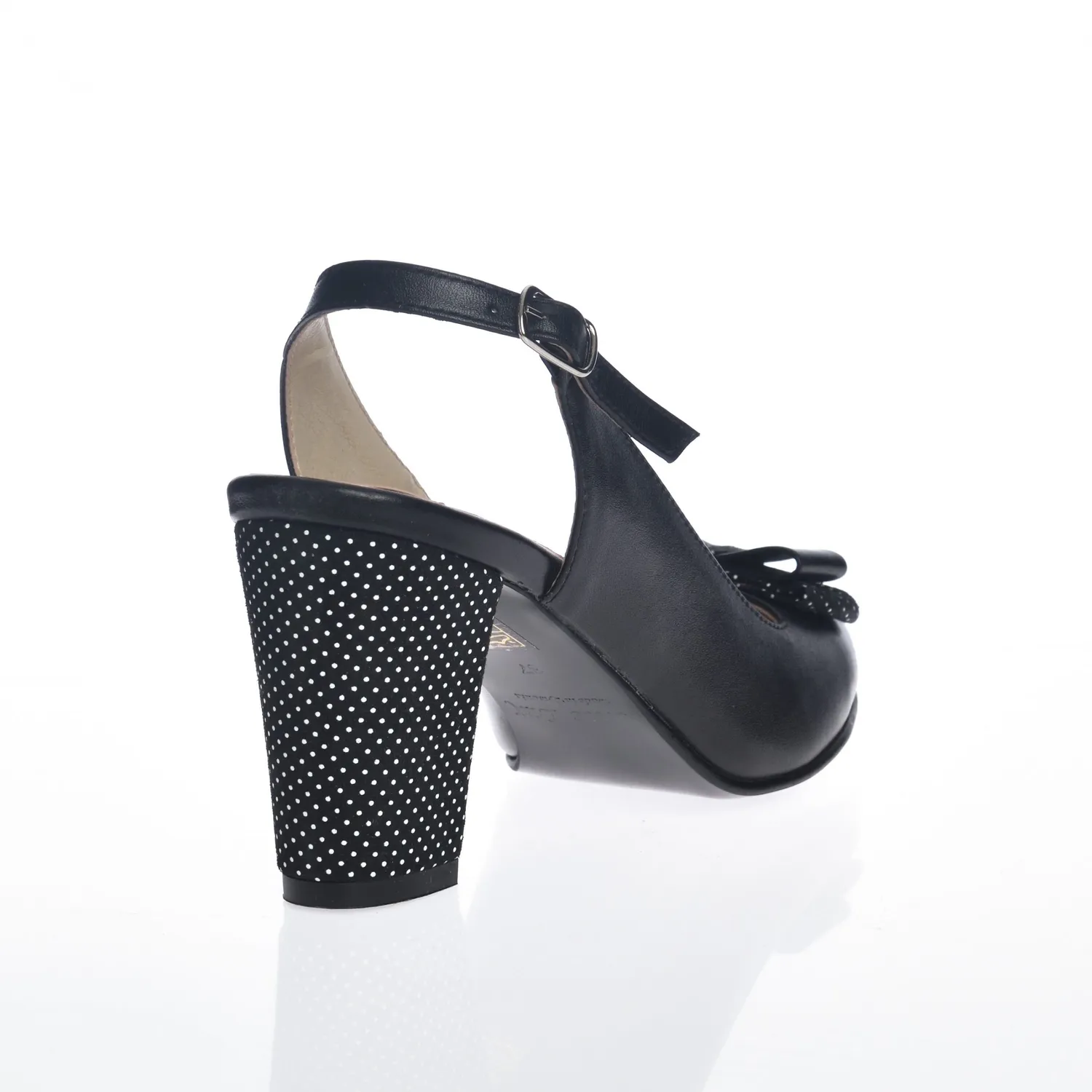 Catinca Shoes V5 NB sandale dama piele negre buline
