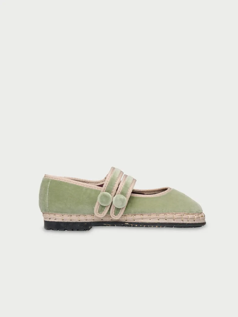 Flagelus Antoine Green Kids pantofi copii verzi catifea
