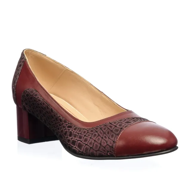 Catinca Shoes 315 BOP pantofi dama piele bordo poney