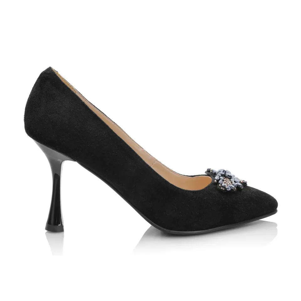 Catinca Shoes A67 NA pantofi dama piele negru antilopa