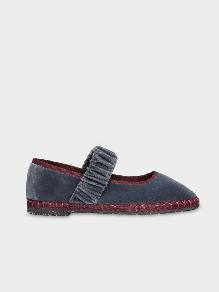 Flagelus Mafalda Double Grey pantofi gri catifea