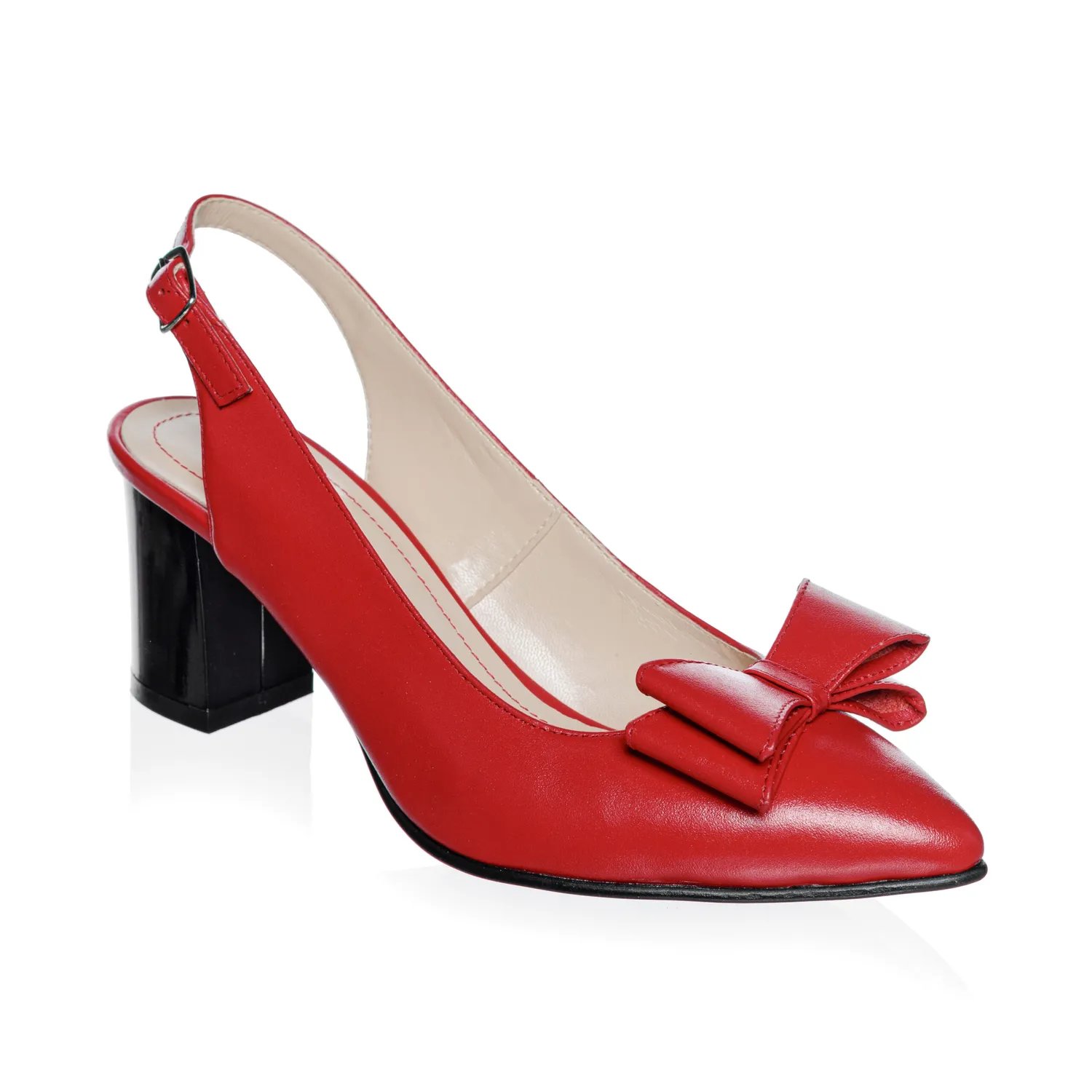 Catinca Shoes D18 R sandale piele naturala rosu