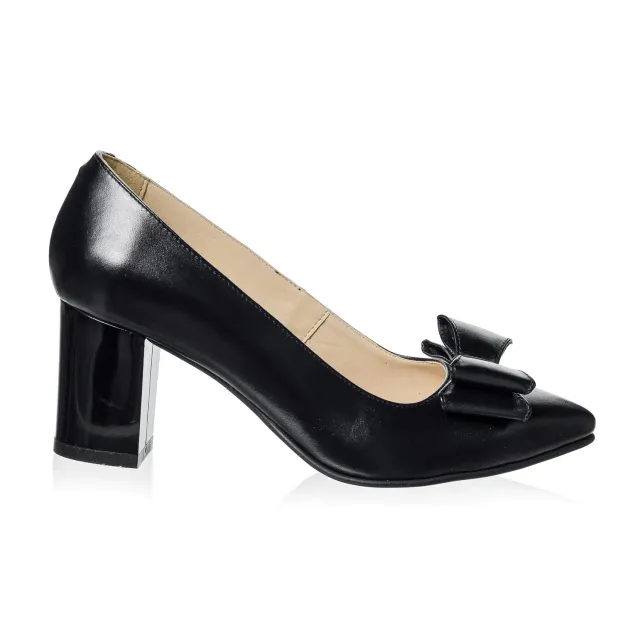 Catinca Shoes A20 pantofi dama piele negru funda