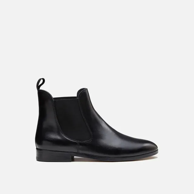Cecilia Bringheli Sessanta Black Leather botine piele negru