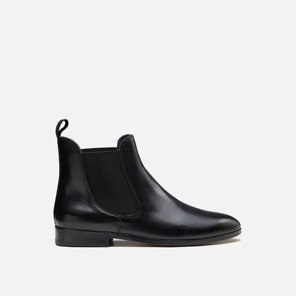Cecilia Bringheli Sessanta Black Leather botine piele negru