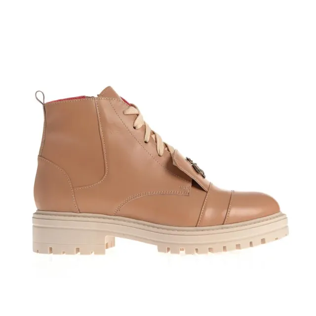 Ana Urbana Claudia ghete piele camel cu sireturi