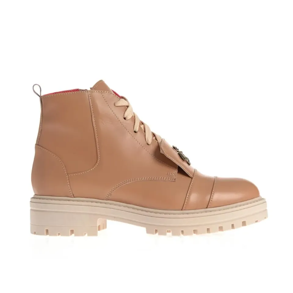 Ana Urbana Claudia ghete piele camel cu sireturi