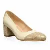 Catinca Shoes A5 BFA pantofi dama piele naturala bej firicel auriu