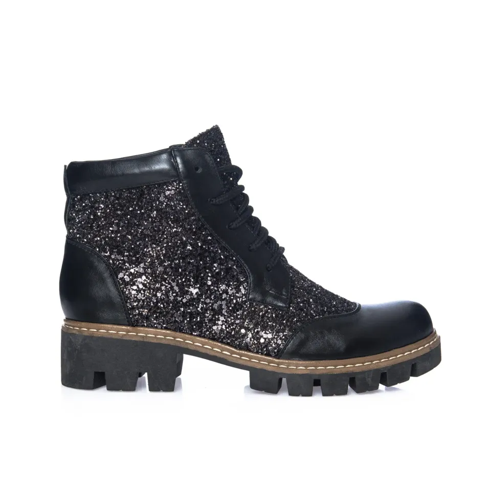 Catinca Shoes G28 NBGN bocanci dama negri glitter