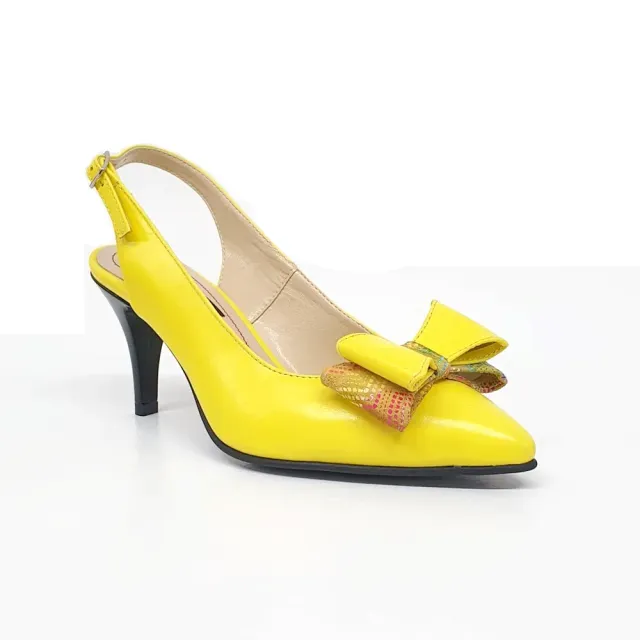 Catinca Shoes D18 GFM sandale dama piele galben funda