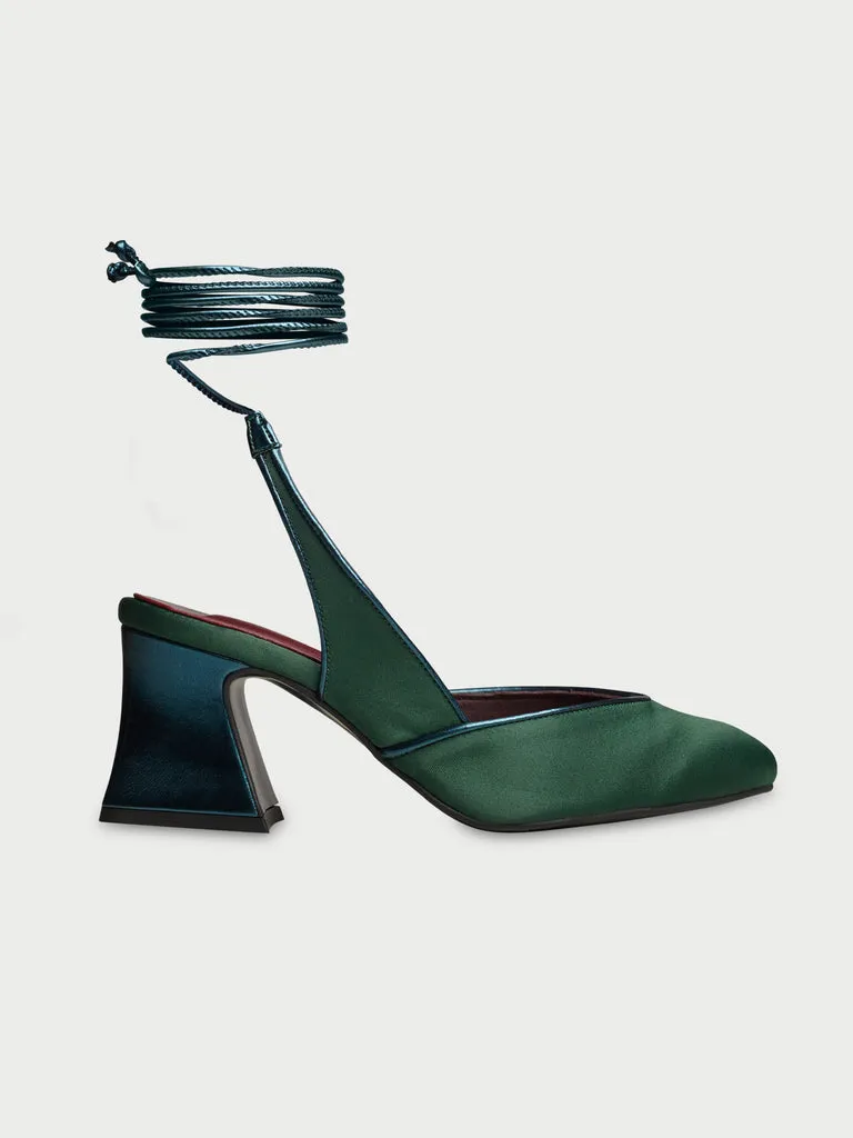 Flagelus Swing Shadow pantofi toc verde petrol